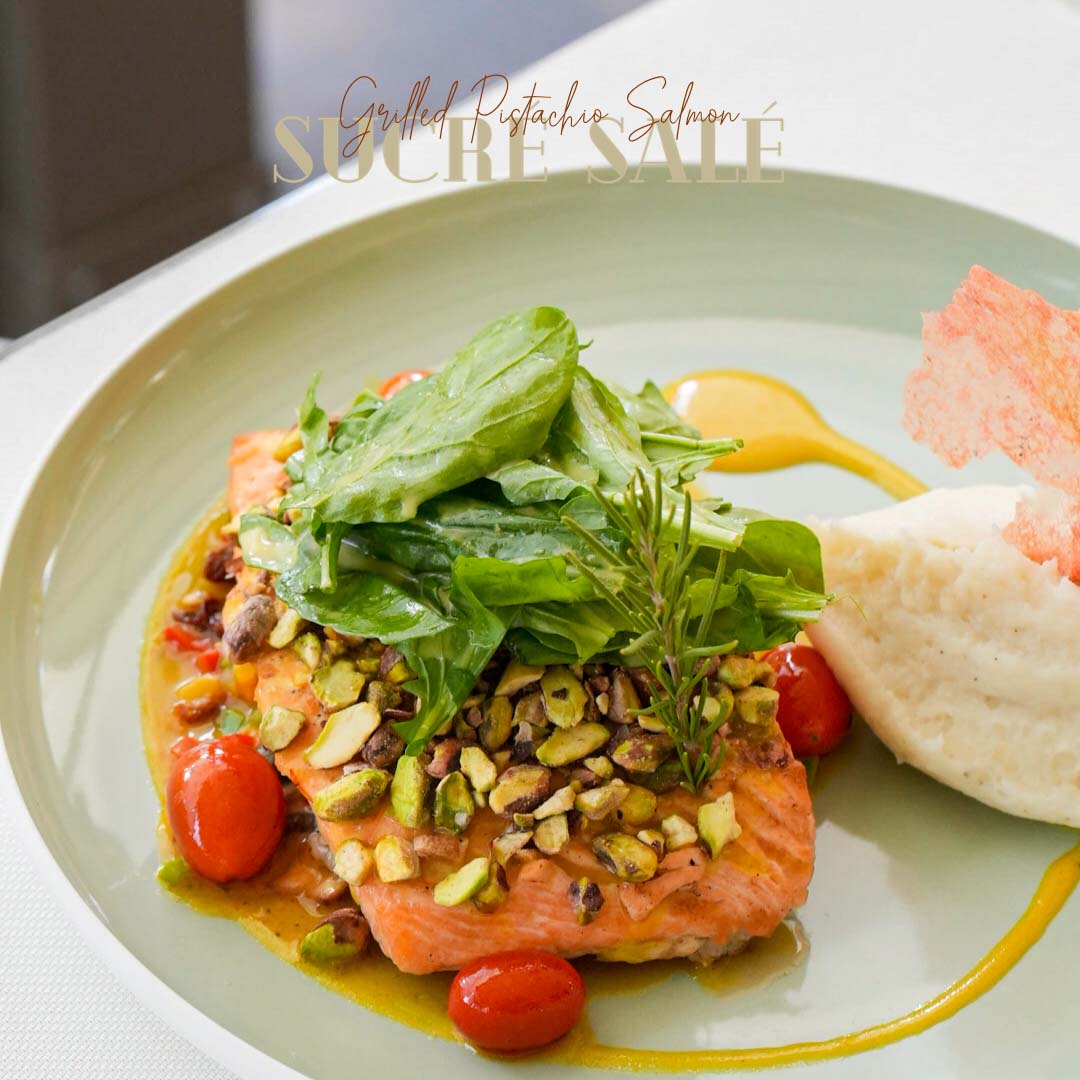 Grilled Pistachio Salmon per portion